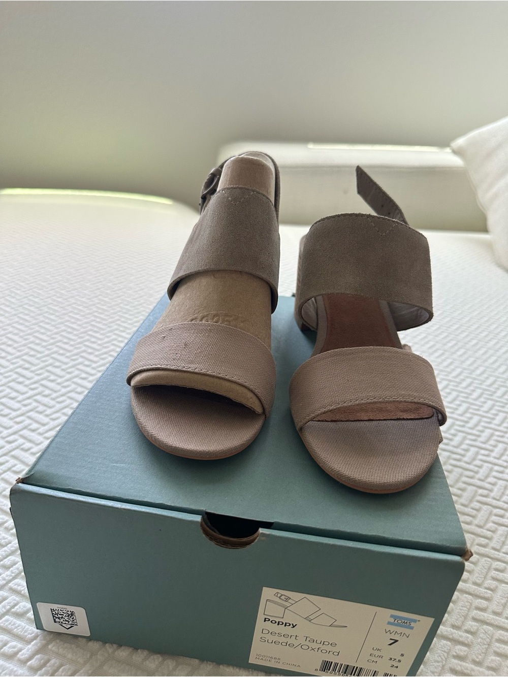 Toms Desert Taupe Suede/Oxford Strap Sandals